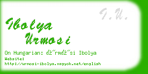 ibolya urmosi business card